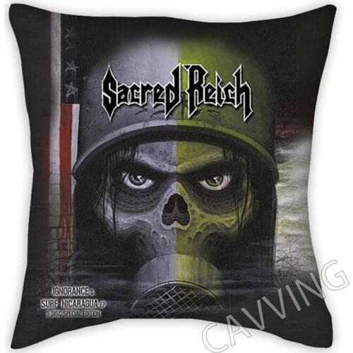 Sacred Reich Band 3D Printed Polyester Decorative Pillowcases Throw Pillow Cover Square Zipper Pillow Cases Fans Gifts