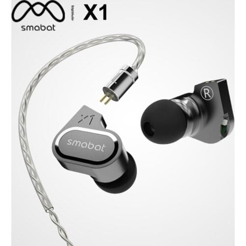 Smabat X1 Dual-Core Diaphragm Driver In-Ear Earphone Earbuds 0.78mm Detachable Cable Bass and Treble Filter Acoustic Headset