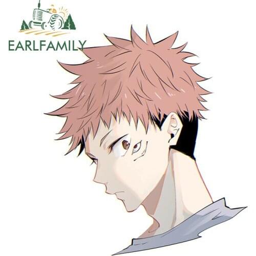 EARLFAMILY 13cm x 11.5cm Car Stickers for Jujutsu Kaisen Megumi Fushigoro Peeker Graffiti Decals Waterproof Sunscreen JDM Decor