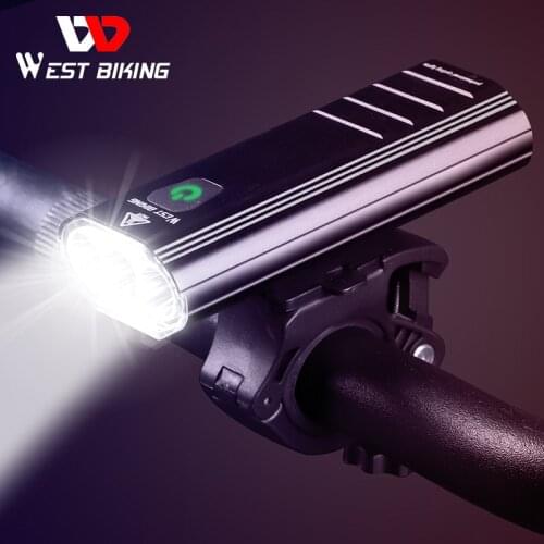 WEST BIKING 3000 Lumen Bike Light 3 T6 LED 5200mAh USB Rechargeable MTB Front Rear Lamp Waterproof Flashlight with 2 Brackets