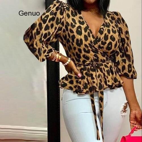 Genuo Leopard Blouses