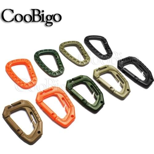 Tactical Plasctic Shackle Carabiner D-ring Clip Molle Webbing Backpack Buckle Snap Lock Camp Hike Mountaineering Outdoor