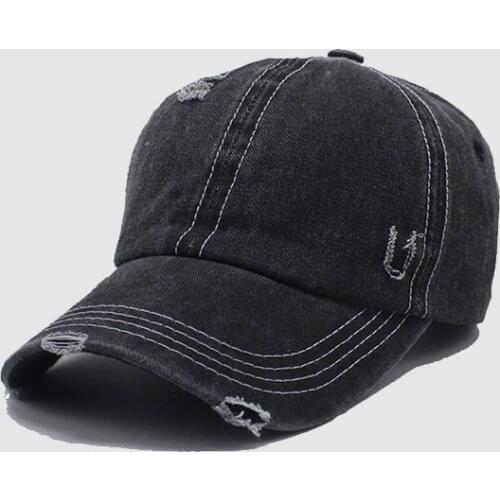 Cowboy Hat Spring And Summer Fashion Worn Denim Cap Summer Outdoor Leisure Visor Hat Trend Hole Baseball Caps Hip Hop Sport Hats