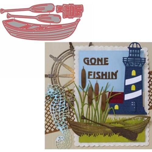 Fishing Boat Paddle Style Metal Cutting Dies Stencil For DIY Scrapbooking Decoration Album Embossing Cards Making Dies 2019