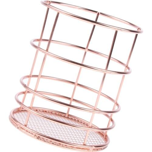Fashion Rose Gold Copper Metal Wire Desk Organiser / Office Pen Pot / Stationery, Premium