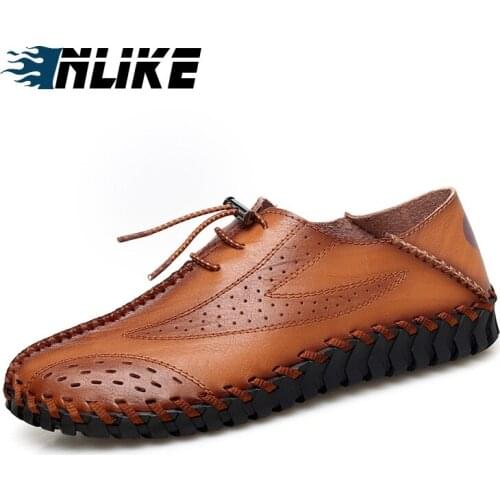 Mens Leather Casual Shoes Moccasins Men Loafers Luxury Brand Genuine Leather Big Size