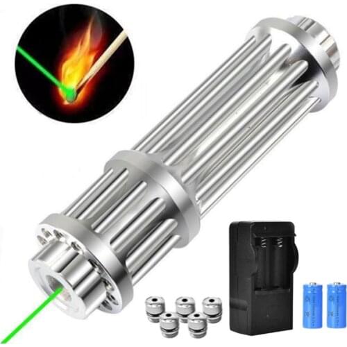 High-power blue laser flashlight, adjustable focus laser head, ultra-far radiation laser equipment, 10000m burning green laser s