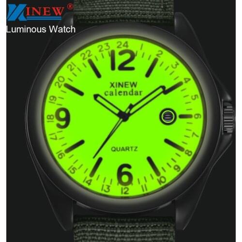 Man Watch 2020 XINEW Men Watches Fashion Luminous Date Quartz Watch Army Soldier Military Nylon Strap Watches Men Sports Watches