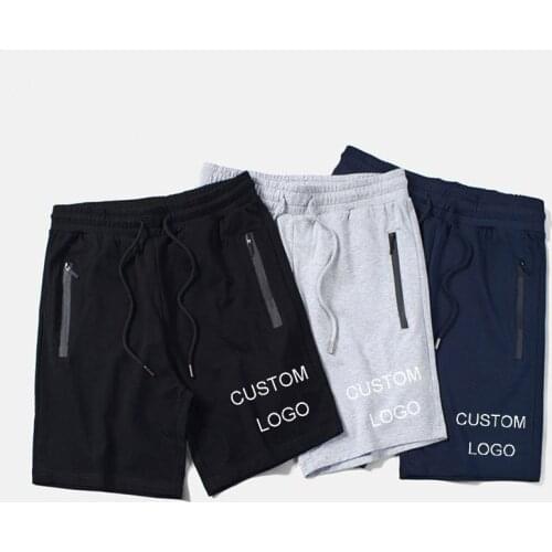 Mens Casual Shorts Fitness Joggers Fashion Pockets Sweatpants Print DIY Custom Logo Text Image Men Short Pant Tracksuit