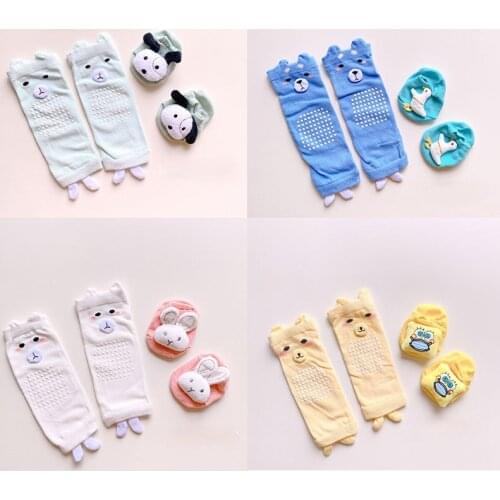 2 Sets Baby Cartoon Socks Non-slip Floor Socks Newborn Baby Socks Boys Girls Toddler Socks Childrens Boat Socks Baby Knee Pads