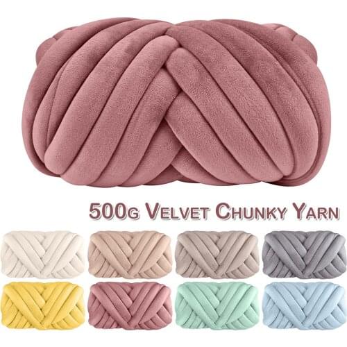500G Super Thick Chunky Velvet Yarn DIY Bulky Arm Roving Knited Blanket Hand Knitting Spin Yarn Baby Blanket Home Decor