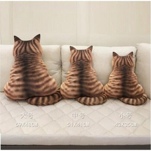 Ins Net Red " View Of Cool Cats Back" Creative Home Sofa Cushion Window Doll PP Cotton Filling Pillow Short Plush Chair Cushion