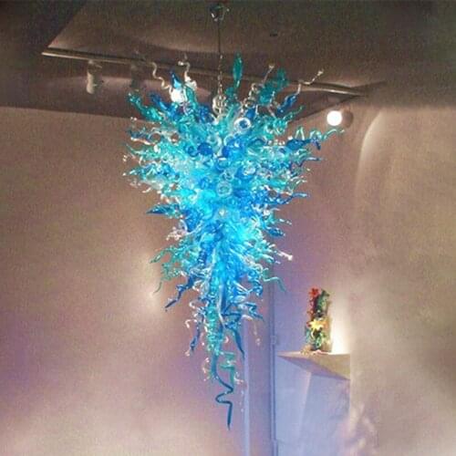 Blue Indoor Lighting Murano Glass Chandelier Lustre Led Blow Glass Chandeliers Lamps Home Hotel Loft Decor