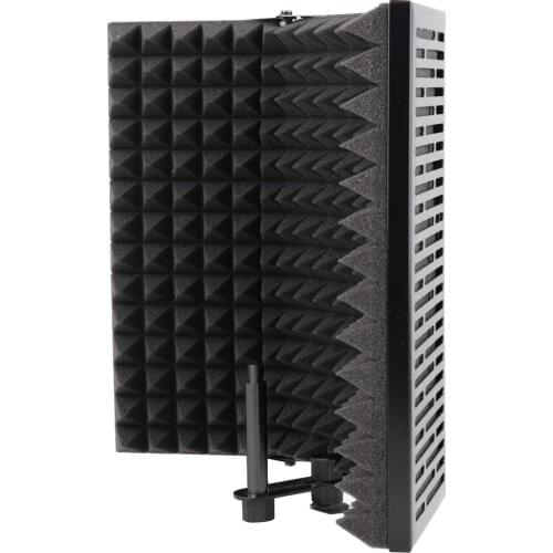 Foldable Microphone Acoustic Isolation Shield with Stand, Acoustic Foams Panel Studio Recording Microphone Accessory