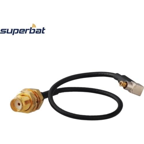 Superbat SMA Jack Nut to MC-Card Right Angle Pigtail Micro Coaxial Cable 1.13mm 15cm RF Coaxial Jumper Cable Assembly