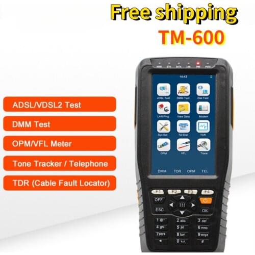 TM-600 VDSL VDSL2 Tester ADSL/ADSL2/ADSL2+/VDSL2 /READSL/ Fast Copper tests xDSL test, PPPoE dial test, DMM test,Modem emulation