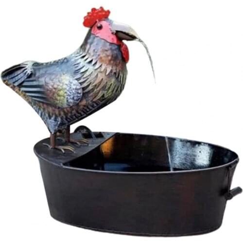 Water Fountain Playful Rustic Look Resin Metal Bird Garden Decor Fountain Vivid Bird Shape Yard Art Decor Water Fountain Outdoor