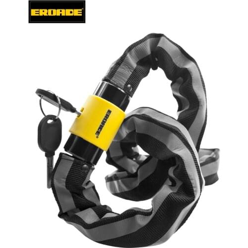 EROADE Military Steel Code Padlock Bike Lock Bicycle Accessories Anti-Hydraulic Reflective Shear Rust Chain Theft Alloy Core