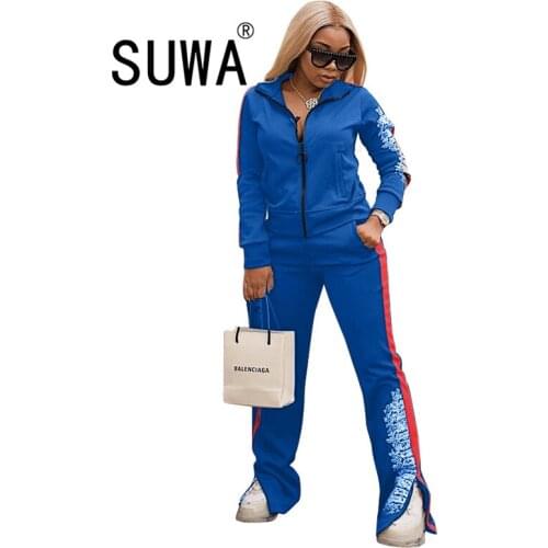 Fall Winter Women Set Jogging Femme Chandal Mujer 2 Piece Striped Hoodie Pants Lounge Wear Tracksuit Home Clothing Free Shipping