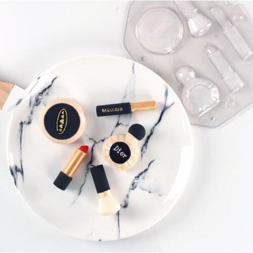 Big Size 3D Cosmetics Chocolate Mold Stereo Lipstick Mascara Candy Polycarbonate Magnetic Mold Baking DIY Cake Decorating Tools