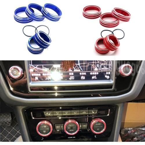 5 pcs Aluminum alloy Air conditioning knob cover decorate Fit for Volkswagen VW Golf MK7