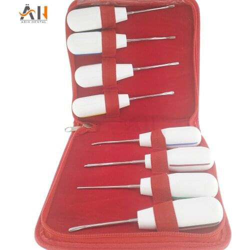 High Quality 8pc curved root elevator dentistry dentist dental instrument teeth whitening equipment dentista stainless steel
