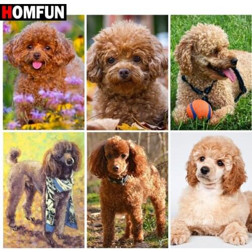 HOMFUN 5d Diamond Painting Full Square/Round ‘’Dog animal" Picture Of Rhinestone DIY Diamond Embroidery Home Decor