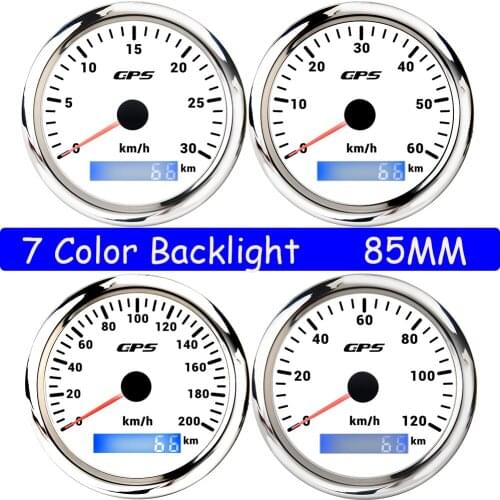 30/60/120/200KM/H Car GPS Speedometer Gauge 316 Stainless Steel Bezel Boat Speed Meter With GPS Antenna fit for Motorcycle Auto
