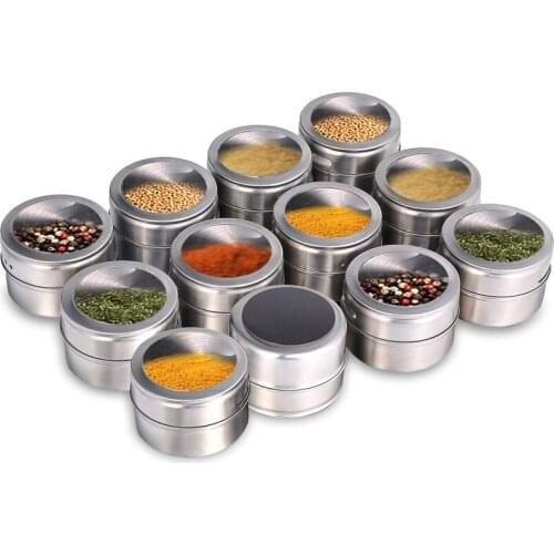 Stainless Steel Spice Tins Spice Household Seasoning Bottle Cup Spice Tins Spice Storage Container Pepper Seasoning Sprays Tools