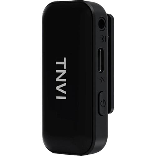 TNVI V3 Wireless Microphone System with Rechargeable Transmitter Reveiver Lapel Lavalier Microphone for Smartphone Computer