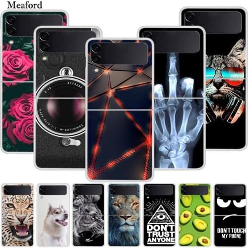 For Samsung Z Flip 3 Case Fashion Fold Cover Hard PC Case For Samsung Galaxy Z Flip3 Case Foldable Funda Shockproof Bumper Coque