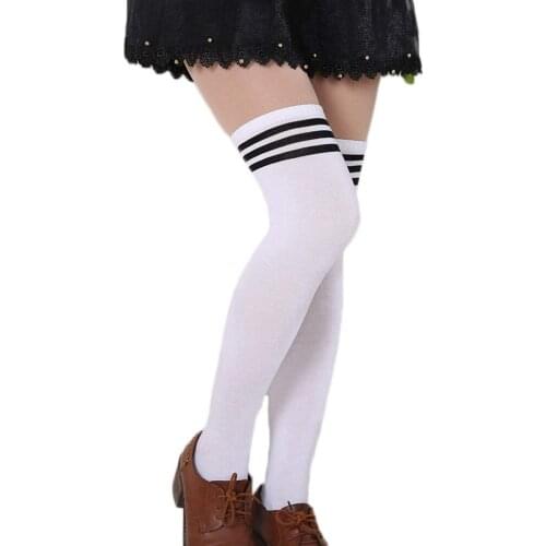 Girls' Thigh High College Style Stockings Leggings 4 Types Striped Knitted Over the Knee Stockings