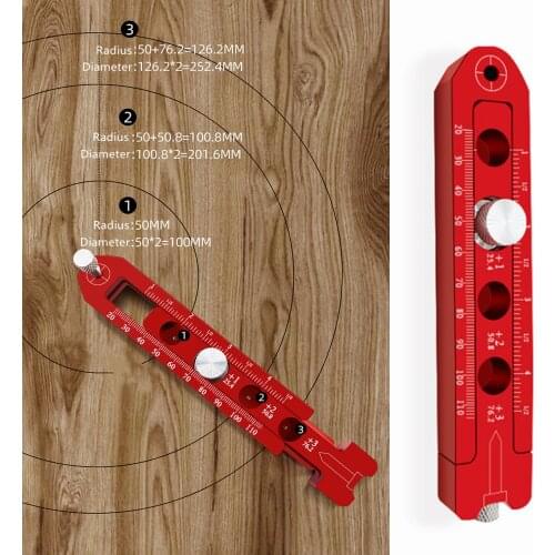 Woodworking Fixed-point Circle Scriber Metric/British Adjustable Round Marking Gauge Aluminum Alloy Carpenter Gift Glass Breaker