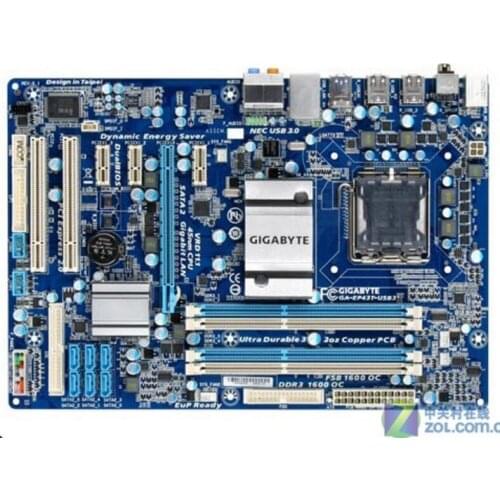 For Gigabyte GA-EP43T-USB3 Original Used Desktop Motherboard EP43T-USB3 P43 Socket LGA 775 DDR3 ATX On Sale