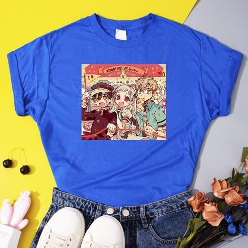 Harajuku Kawaii Japan Anime T Shirt Jibaku Shounen Hanako Kun Manga T-Shirts Female 2021 Summer Casual Tops Urban Trend T Shirt