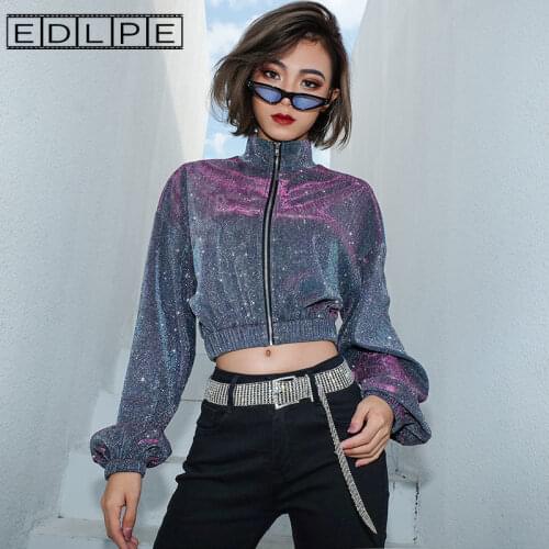 Ins Laser Short Womens Waist Up Jumping Glittering Dance Top Fashion Unif Cute Women Y2k Sexy Tops