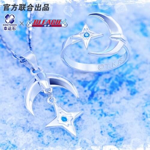 Bleach Anime Pendant Ring Sterling Silver 925 Comics Role Hitsugaya Toushirou Hyorinmaru Cosplay Figure Gift For Girlfriend
