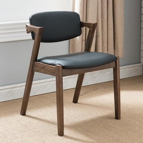 Pure Solid Wood Chair Red Oak Pu Book Chair Computer Chair Office Chair Study Chair Lounge Chair Balcony