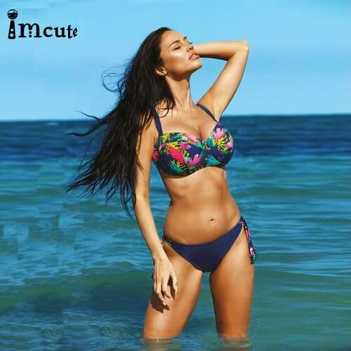 2020 Women Sexy Three-Point Plus Size Bikini Swimsuit Banana Animal Printed Steel Plate Halter High Waist Bathing 2PCS Swimsuit