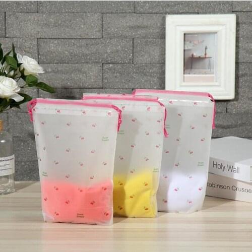 3 Size EVA Frosted Drawstring Travel Storage Bag Portable Travel Clothes Washing Bags Transparent Storage Bags