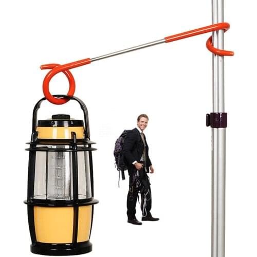Multi-functional Pole Post Lamp Hook Outdoor Camping Metal Camp Tent S Shape Thicken Shapable Light Hook Tent Accessories Red