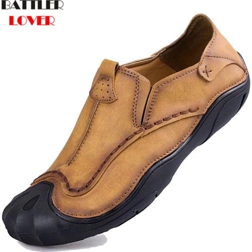 2018 New Genuine Leather Loafers Men Moccasin Slip On Sneakers Flat High Quality Causal Men Shoes Adult Male Footwear Boat Shoes