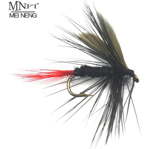 MNFT 10PCS 10# Black Gnat Fly Wet red tail Fly Fishing Flies Trout Lures