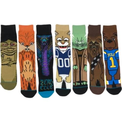 Socks Funny Cartoon Monster Medium Tube Socks Star Station New Cotton Socks Fashion Creative Animation Skateboard Socks