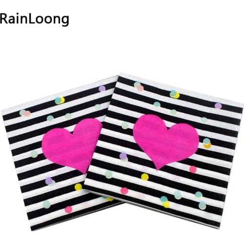 [RainLoong] Wedding Paper Napkins Love Print Beverage Party Tissue Napkins Decoration Serviettes 33*33cm 1 pack (20pcs/pack)