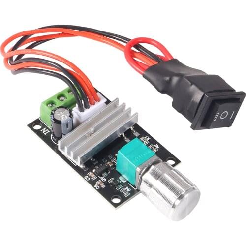DC 6V 12V 24V 28VDC 3A 80W PWM Motor Speed Controller Regulator Adjustable Variable Speed Control Potentiometer On/Off Switch