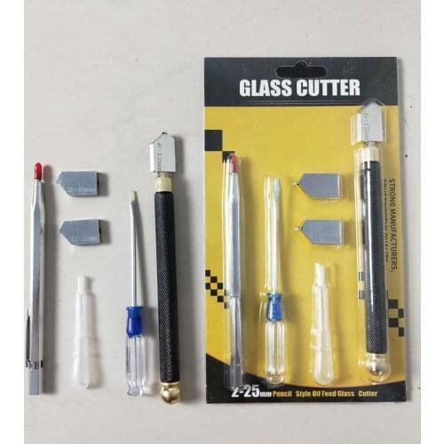 5pcs Glass cutter diamond cutter head steel blade cutting tool oil supply anti-skid metal handle manual tool Tile cutting