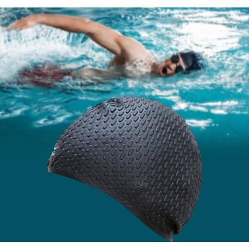 Silicone Swimming Cap Unisex Flexible Waterproof Adult Waterdrop Swimming Head Cover Protect Ear Swim Caps Pool Bath Cap Badmuts