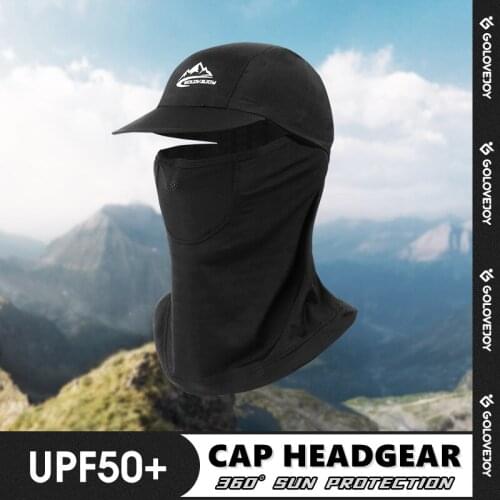 Sunscreen Face Cover Cap Head Scarf Man Summer Outdoor Fishing Cycling Hiking Anti-UV Sun Hat Ice Silk Neck Guard Headgear Caps