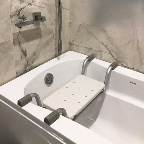The new listing non-slip bathtub sitting board thickened aluminum alloy bath stool Eco-friendly wearable elderly shower chair